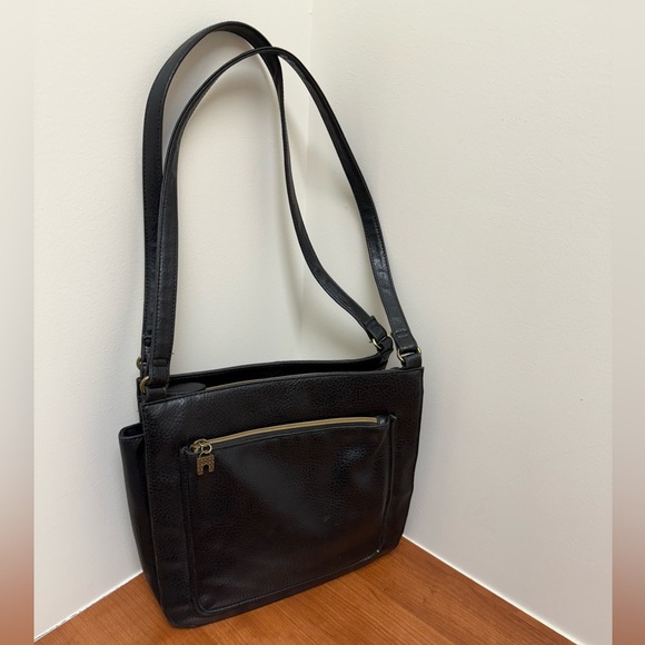 Vintage Relic Leather Black Shoulder Bag Purse Pebbled EUC - Picture 4 of 13